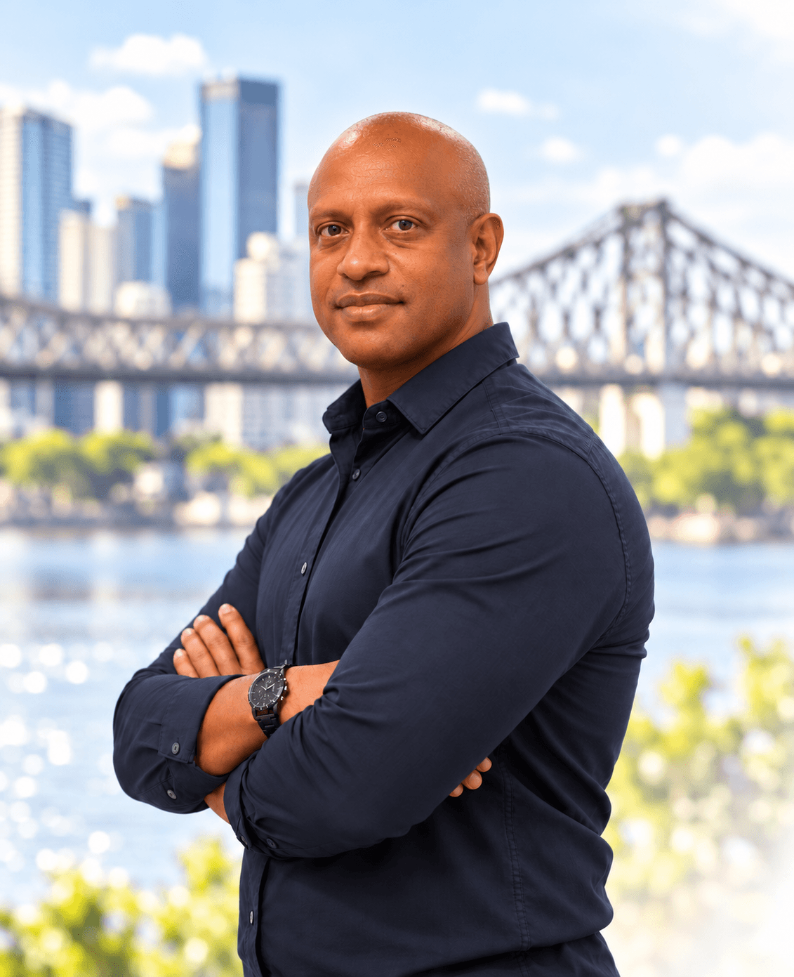Professional Tepln consultant overlooking Brisbane Story Bridge